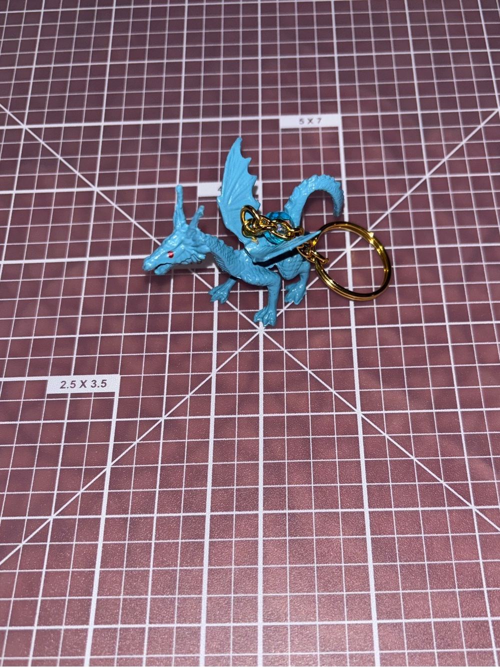 Handmade Blue-Green Dragon Keychain